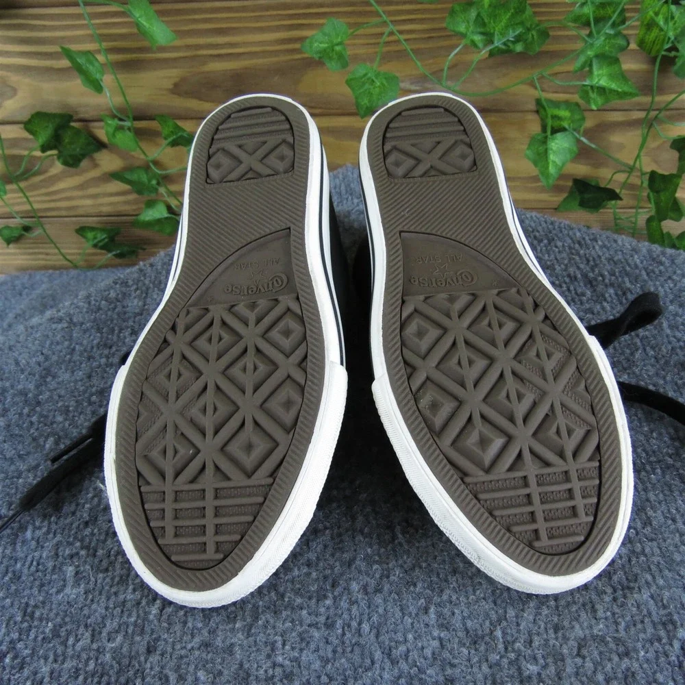 Converse Boys Sneaker Shoes‎ Sz Y 3 Medium Athletic Black Leather Lace Up